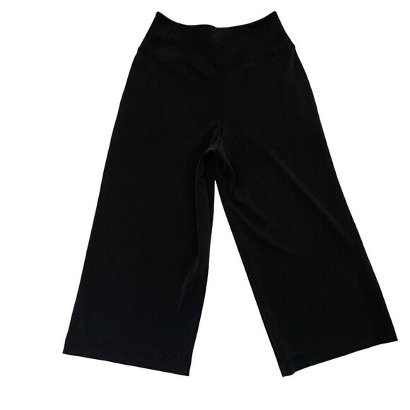 Athleta High-Rise Wide-Leg Crop Cropped Pants Soft Comfy Black size Small - Picture 1 of 7